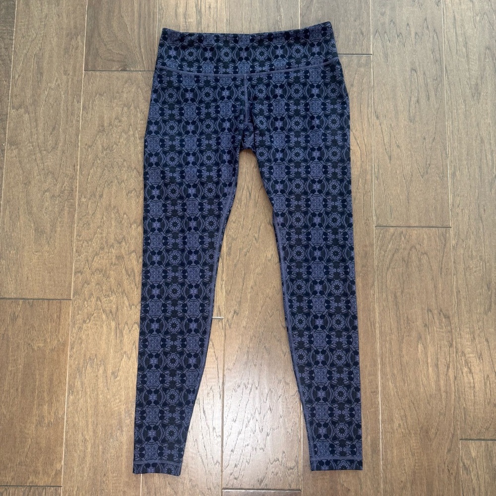 Lululemon Purple and Navy Patterned Leggings